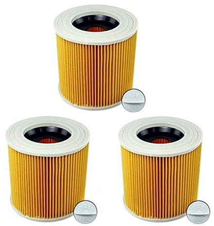 ZASXDCER Filtro a Cartuccia. Compatibile for Aspirapolvere Karcher WD3 Premium WD2 WD3 WD1 MV3 MV2 WD 3 P. Kit Estensione Contro Polveri Sottili (Color : Yellow)