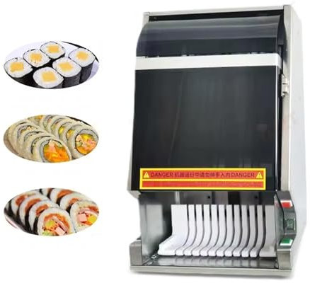 Multifunctional Sushi Roll Slicer, Automatic Sushi Roll Cutting Machine with Removable Stainless Steel Blade, 8/10/12 Piece Production Efficiency, Smooth Surface and Uniform Size, for Lunch Meat