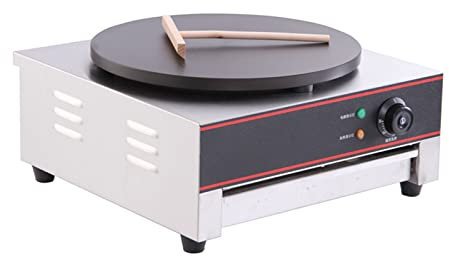 Máquina Para Hacer Crepes Eléctrica, 3000 W, Eléctrica, Comercial, Profesional, De Un Solo Cabezal, Para Hacer Crepes, Con Placa Caliente Antiadherente De 15,7 Pulgadas De Diámetro, Control De Ajuste