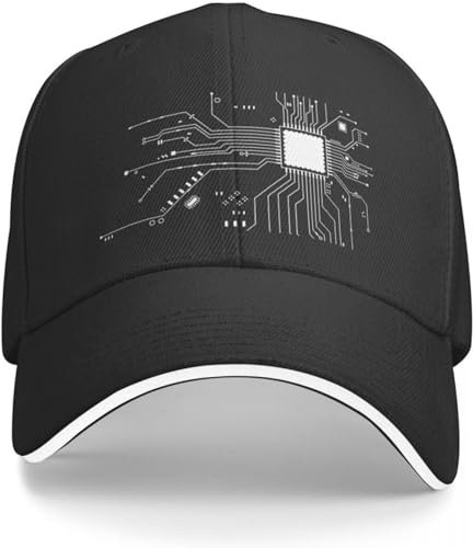 TeysHa Baseballkappe Snapback Sonnenhut CPU-Prozessor Schaltplan Baseballkappe Trucker-Hüte lustige Mütze für Damen und Herren Männer und Frauen