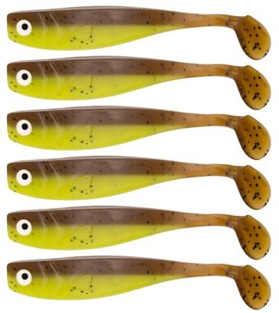 Zanderbait 9cm Kiwi, Angelköder, Kunstköder, Zanderbait, Zanderköder, Softbait, Gummifisch, Gummiköder, Lieferumfang 6 Stück.