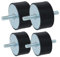 SUJEBKC 4PCS Schwingungsdämpfer m6，Gummipuffer m6, Gummi Vibrationsdämpfer,Gummilager mit Schrauben, Anti Vibration Gummi Isolator Halterungen M6, Anti-Vibrations-Silentblock(VV,20 * 15 Und 20 * 20)