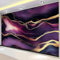 Goldene Linien Fototapete 400 x 280 cm Marmor lila Vliestapete 3D Effekt Wohnzimmer Schlafzimmer Modern Wandtapete Bar, KTV, TV Hintergrund Wandbild Tapete Wanddekoration