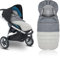 Winterfußsack Baby Fußsack Fußsack für Kinderwagen Buggy Gepolsterter Fußsack Winterfußsack Reißverschluss Waschbar für Babyschale, Kinderwagen & Buggy (Gray-White)