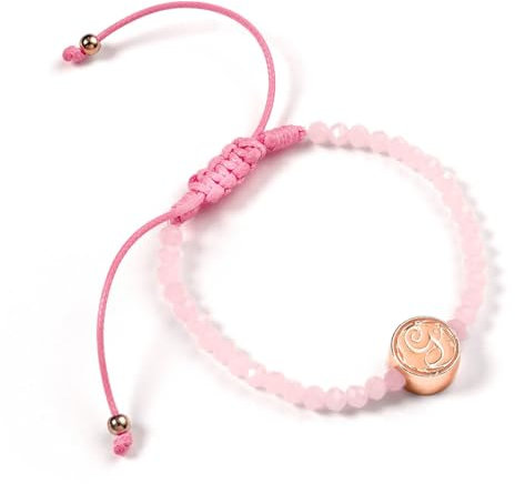 WICKED Glinda Rose Quartz Adjustable Friendship Bracelet Featuring G Initial - Pink