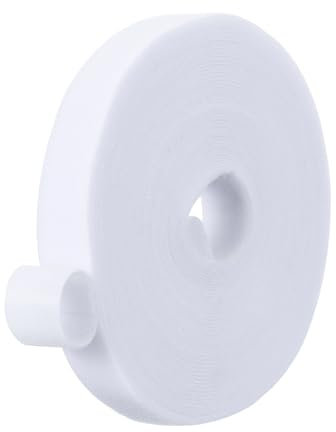 PATIKIL 0.8IN x 33FT Hook and Loop Tape, Double-Sided Nylon Strips Reusable Cable Ties Roll Multi-Purpose Cord Management Tape Wrap Fastener for Home Office, White
