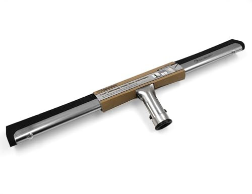 ROLLINGDOG 17.5 Foam Floor Squeegee with Dual EDPM Blades Attachable Extension Pole for Window,Floors and Tile Cleaning