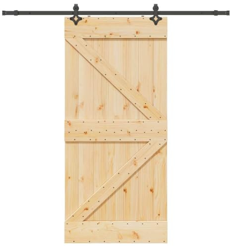 jiangboyue-3332639 - Puerta corredera (100 x 210 cm, madera maciza de pino)