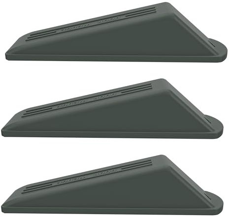 Door Wedge Stopper – Pack of 3, Grey – Non-Slip Rubber Door Stops for Floors & Skirting Boards – Strong Grip & Durable Door Stoppers for Home, Office & Hotel Use