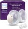 Philips AVENT freihändige Doppel-Auffangbecher, ultraleichte und transparente Auffangbecher für die elektrische Milchpumpe, 4 Brusthauben (2 x 21 mm, 2 x 24 mm), 2 x 19 mm Einsätze, SCF439/01