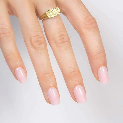 MOYOU LONDON Gel Press On Nails - Elegant Short Square Shape, Long-lasting & Comfortable Soft Fake Nails with Glue, Reusable Natural Stick On Nails for Women, 32 Pcs in 16 Sizes