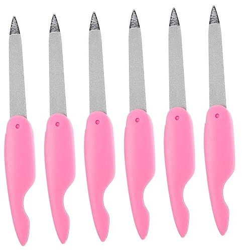 CTIRCHIU 6 Stück Kleine Klappbare Nagelfeilen Aus Metall Wiederverwendbare Fingernagelfeilen Für Maniküre Und Pediküre Kompakte Nagelpflege Mit Doppelseitiger Schleiffläche Tragbar Für Nageldesigns