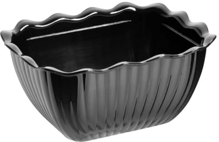 Olympia Kristallon SAN Plastic Small Salad Crock 0.75Ltr, Black | Holds 25.3fl oz capacity for cold buffet service. Non-porous material prevents stains, bacterial growth and absorbing odors.