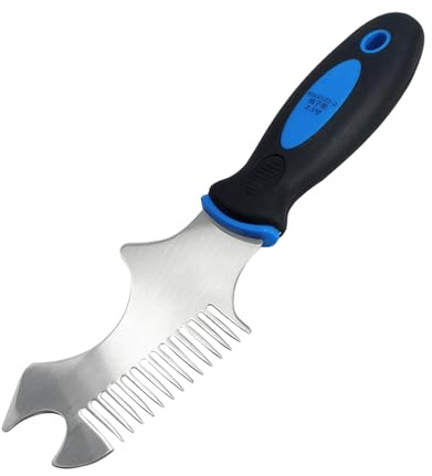 Paint Roller Comb, Brush Cleaning Tool, Stainless Steel Cleaner, Strong and Efficient, Easy Grip Handle, Compact and Lightweight Design, for Coating Repair Use, 8.87 Inches