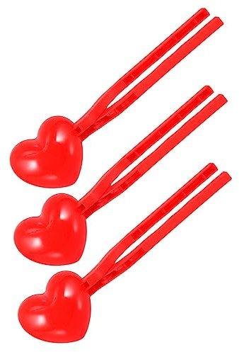 Herzförmige Schneeballzange 3 Stück-pack aus Kunststoff für Kinder | Rot, für Schnee und Sand Geeignet, für Draußen und Geburtstagsgeschenke, Praktisches Spielzeug