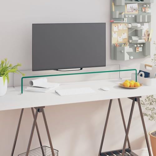 RMIHSJG TV-Tisch/Bildschirmerhöhung Glas Transparent Sideboard hängend tv unterschrank Konsolentisch mit Schubladen kommode 100x30x13 cm
