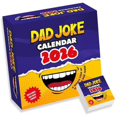 Dad Jokes Desk Calendar 2026 – Funny Daily Tear-Off Calendar | 365 dad jokes with UK dates. Gift for dads, birthdays, Father's Day and office desks.