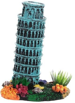 ＡＷＨＡＯ Aquarium Landschaftsornament, Schiefer Turm des Modells, Sammlerspielzeug,