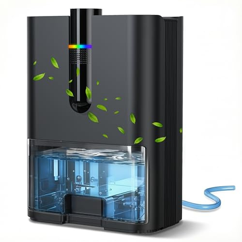 Luftentfeuchter, 2500ML Luftentfeuchter Elektrisch Leise Raumluftentfeuchter mit Ablaufschlauch, Automatischer Abschaltung, Schlafmodus, Dehumidifiers for Home Small für Schlafzimmer, Badezimmer