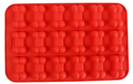 Silicone Bone Ice Trays, DIY Dog Paw Baking Moulds, Rectangle DIY Dog Paw Baking Moulds(red-Bone)