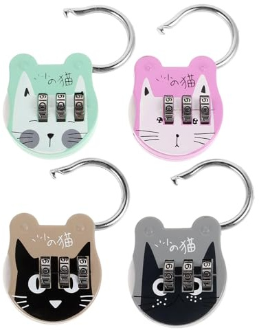 Cadenas à Combinaison Compact en Acier Inoxydable 4pcs | Cadenas de Casier, Petit à Combinaison Multifonction, Fournitures Maison Domestique