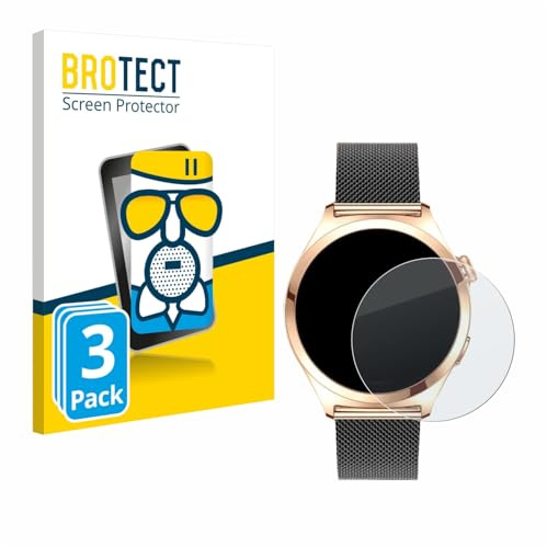 BROTECT Schutzglas für Niolina Smartwatch 1.27 | 3 Stück Entspiegelnder Displayschutz Made in Germany Schutzfolie Matt Kratzfest 9H Anti-Fingerprint Einfache Montage