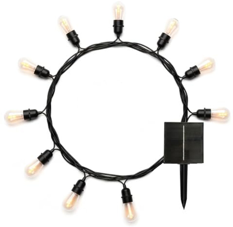 Solar Lichterkette anschließbar 10er LED Warmweiß Flame Effekt Flamme String Light 8m