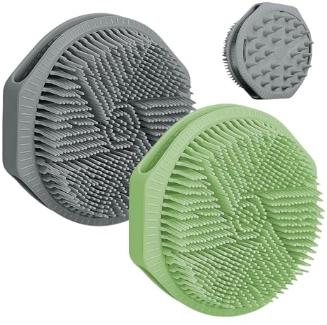 LuminaVerde Spazzola per il corpo, 2 pezzi doppia faccia in silicone body scrubber e spazzola massaggiante per esfoliazione, pulizia della schiena e cura delicata della pelle