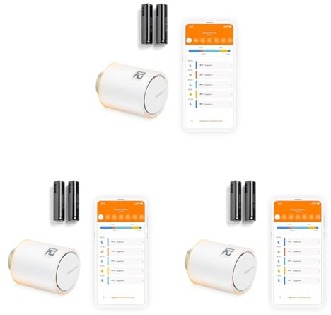 Netatmo Smartes Heizkörperthermostat WLAN, Zusatzmodul für das Smarte Heizkörperthermostate Starterpaket und für den Smart Thermostat, Energie sparen & Komfort steigern, NAV-AMZ (Packung mit 3)