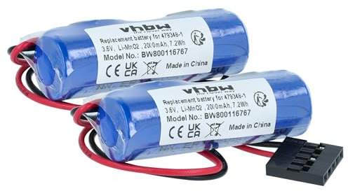 vhbw 2X Batterie kompatibel mit Toshiba ER6V with JAE 5Pin Connector Steuereinheit (2000 mAh, 3,6 V, Li-MnO2)