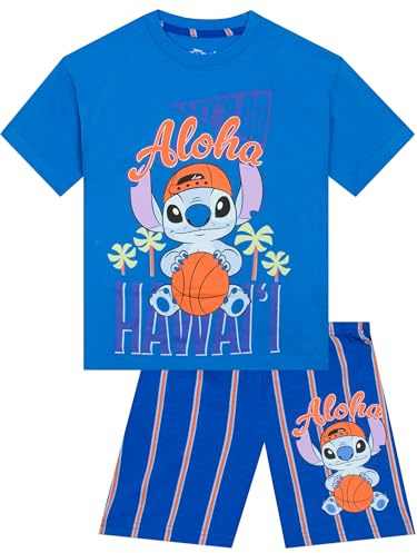 Disney Lilo Und Stitch Jungen Schlafanzug, Kurzarm Set Pyjama Kinder Sommer, Schlafanzug Kinder Jungen Shorts