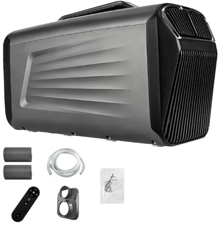 Pfps Condizionatore Portatile da 5200 BTU per Il Campeggio, unità di Climatizzazione a Risparmio Energetico 400 W con Telecomando, Raffreddamento E Riscaldamento Rapidi per Barche E Pesca Grey-Cold