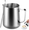 Anpro Milk Jug 400 ml/14 oz,304 Stainless Steel Milk Pitcher, Milk Frothing Jug for Making Coffee Cappuccino