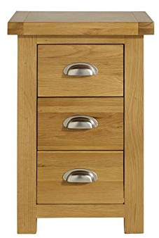 Birlea Woburn Large 3 Drawer Bedside, Wood, Oak, 38 x 45 x 65 cm