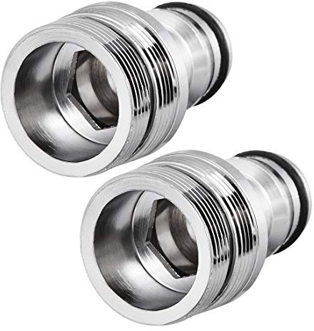 sourcing map 2Pcs Tuyau Rapide Connexion M24 Mâle Fileté Adaptateur | Plaqué Nickel, Eau Tuyau Raccord Connecteurs