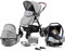 Kinderkraft Pram 3 in 1 Set MOOV, Travel System, Baby Pushchair, Rear and Front Facing, Foldable, with Infant Car Seat, Accessories, Rain Cover, Footmuff, Up to 3 Years, Gray
