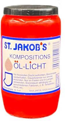 St. Jakobs Grabkerzen Nr. 3, Grabkerze, Grablicht, Weiss und rot, Friedhofslicht, Öllichter Nr, 3, Öl-Lichter, Grablampe, Grableuchte, Grabgestaltung, Lange Brenndauer (20, rot)