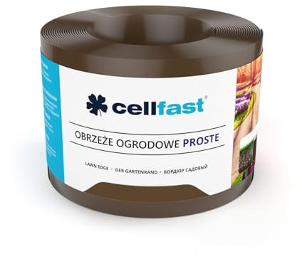 Cellfast Rasenkante gerade 15cm hoch und 9m lang, 30-212H, Braun