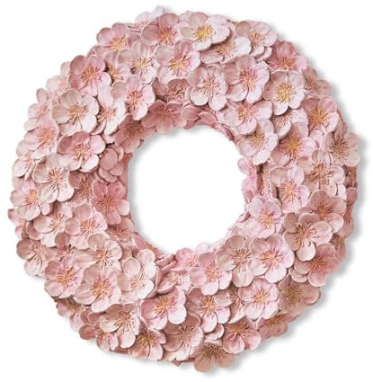 Loberon Kranz Garlan, liebevoll von Hand bemalt, Bezauberndes Kirschblüten-Design, robust & langlebig, Dekoration, Türkranz, Polyresin, rosa