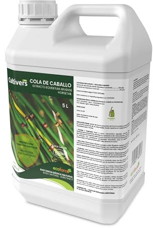 CULTIVERS Cola de Caballo 5 L. Súper Concentrado. Fungicida Bioestimulante Natural Preventivo y Curativo. Acción Fungicida. Sustancia Básica Refuerza el Mecanismo Defensa de Las Plantas