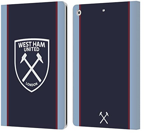 Head Case Designs Licenciado Oficialmente West Ham United FC Tercero Kit de Escudo 2021/22 Carcasa de Cuero Tipo Libro Compatible con Apple iPad 10.2 2019/2020/2021