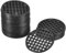 sourcing map Flower Pot Hole Mesh Pad 1 Inch Bonsai Plant Bottom Round Plastic Soil Grid Screen Mat, Black Pack of 50