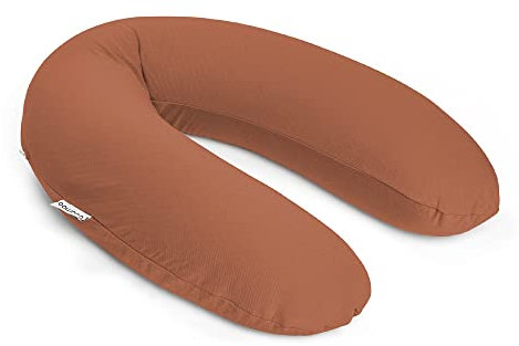 doomoo Coussin de Grossesse & Coussin Allaitement - Ultra Confort pour Dormir Pendant la Grossesse - Soulage Dos, Jambes et Ventre - Housse Tissu Bio & Oeko-Tex, Tetra Jersey Terracotta