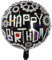 Happy Birthday Luftballons - Geniale Geschenkidee Deko für Geburtstage oder Partys Ballon Helium Folienballon klein mit für Kinder Dekoration Partydeko JGA Geschenkidee - Zahnräder schwarz silber