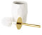 Brosse WC céramique blanc et or
