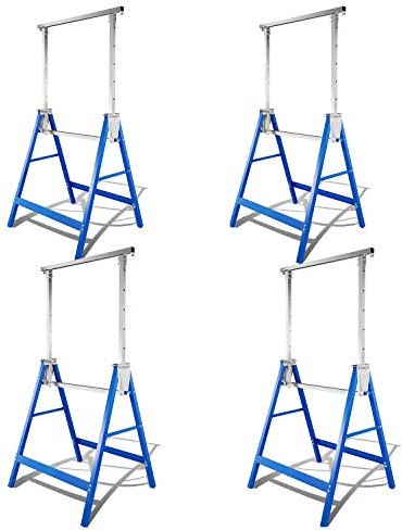 Randaco Arbeitsbock 4er Set Blau,7-Fach Höhenverstellbar 80-130 cm Klappbockm, Gerüstbock Stabiler bis 200kg mit Einer Antirutschvorrichtung