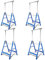 Randaco Set di 4 cavalletti da lavoro, blu, 7 posizioni, altezza regolabile, 80 – 130 cm, cavalletto pieghevole stabile fino a 200 kg, con un dispositivo antiscivolo