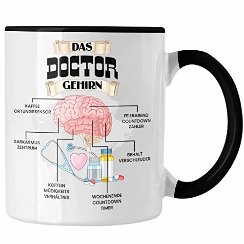 Trendation - Doctor Tasse Lustiges Geschenk für Krankenhaus Doctor Spruch Becher Geburtstag Weihnachten (Schwarz)