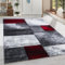 HomebyHome Teppich Wohnzimmer 140x200 cm Rot Kariert Konturschnitt Design - Schlafzimmer Teppich Kurzflor Extra Weich Pflegeleicht Teppiche für Küche Esszimmer Jugendzimmer - Carpet Living Room