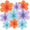 Easy Joy Paper Flowers Decorations for Wall Paper Fans Classroom Decoration Paper Floral Backdrop Decor Paper Fans Decoration Hanging Paper Fans Pink Flower Wall Decor,Set of 9, Orange fans